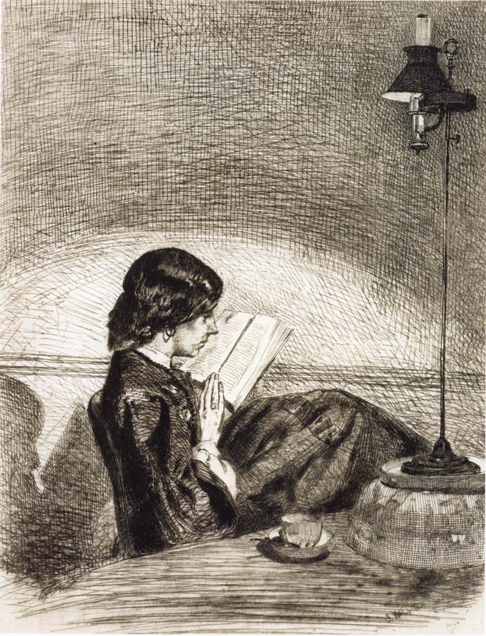 Reading by Lamplight